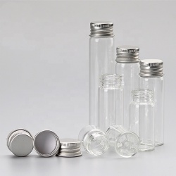 cosmetics-bottle aluminum cap clear glass tubule bottle