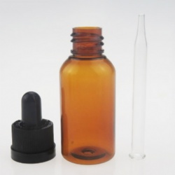 Cosmetics-bottle 30ml  amber plastic bottle with glass dropper