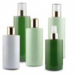 Cosmetics-Bottle  multi capacity flat shoulder PET bottle with cap