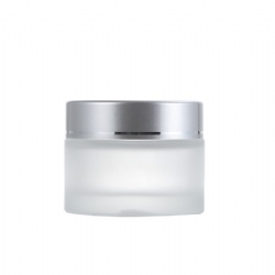 30g round Frosted white glass jar