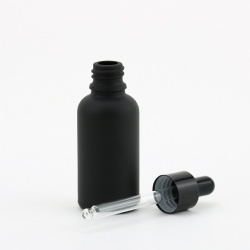 30ml matte black essential oil dropper glass bottle