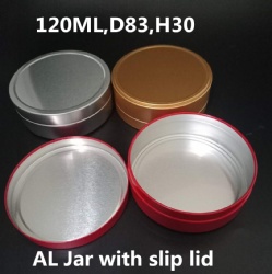 cosmetics-bottle 120ml Aluminum jar with slip lid