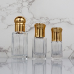 cosmetics-bottle 3ml 6ml 12ml octagon glass bottle stainless stell ball roll-on glass bottle