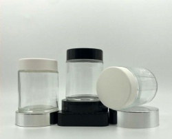 cosmetics-bottle 100ml open mouth glass jar with plastic lids