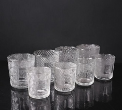 round transparent glass candle cup