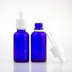 30ml Essential oil blue glass bottle with dropper