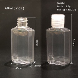 60ML 2OZ flip top cap PET bottle