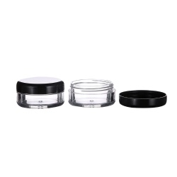 5g cosmetics plastic jar with black lid
