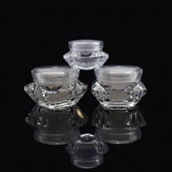 5g 10g 15g clear acrylic creams jar with gasket screw cap