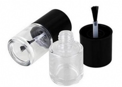 cosmetics-bottle 10ml 0.34oz  With Black Cap clear Glass Empty Refillable Columniform Nail Polish Bottles