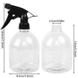 cosmetics-bottle 500ml 16oz Empty Clear plastic Spray Bottle with Black Trigger Sprayers